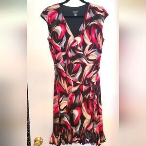 Ruffle Hem size 10 print dress